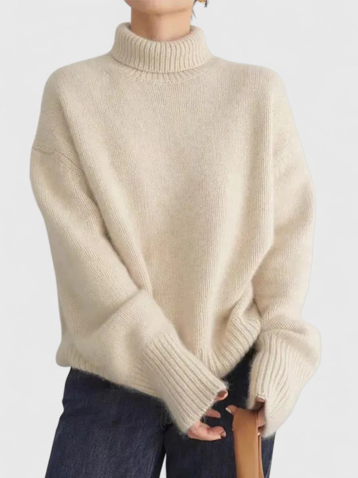 Women's Turtleneck Pullover Jumper with Relaxed Fit - 2 - London-stylehouse.com