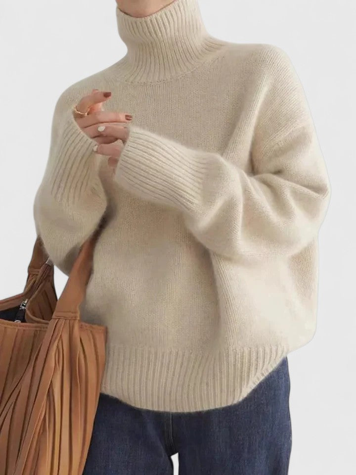 Women's Turtleneck Pullover Jumper with Relaxed Fit - 4 - London-stylehouse.com