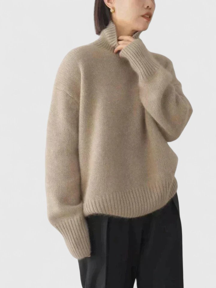 Women's Turtleneck Pullover Jumper with Relaxed Fit - 5 - London-stylehouse.com