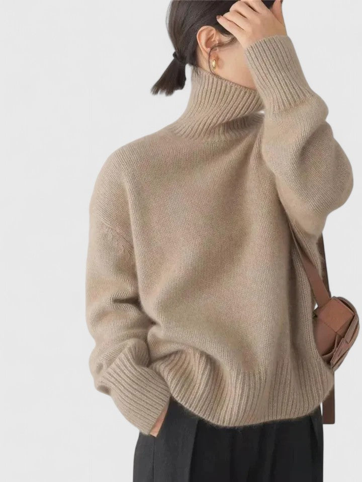Women's Turtleneck Pullover Jumper with Relaxed Fit - 6 - London-stylehouse.com