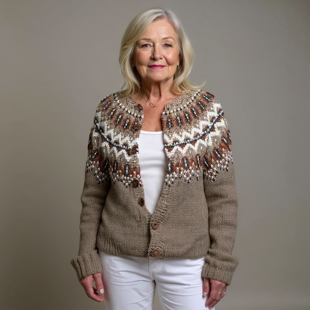 Cardigan Women’s Button-Up Design with Distinctive Pattern - 2 - London-stylehouse.com