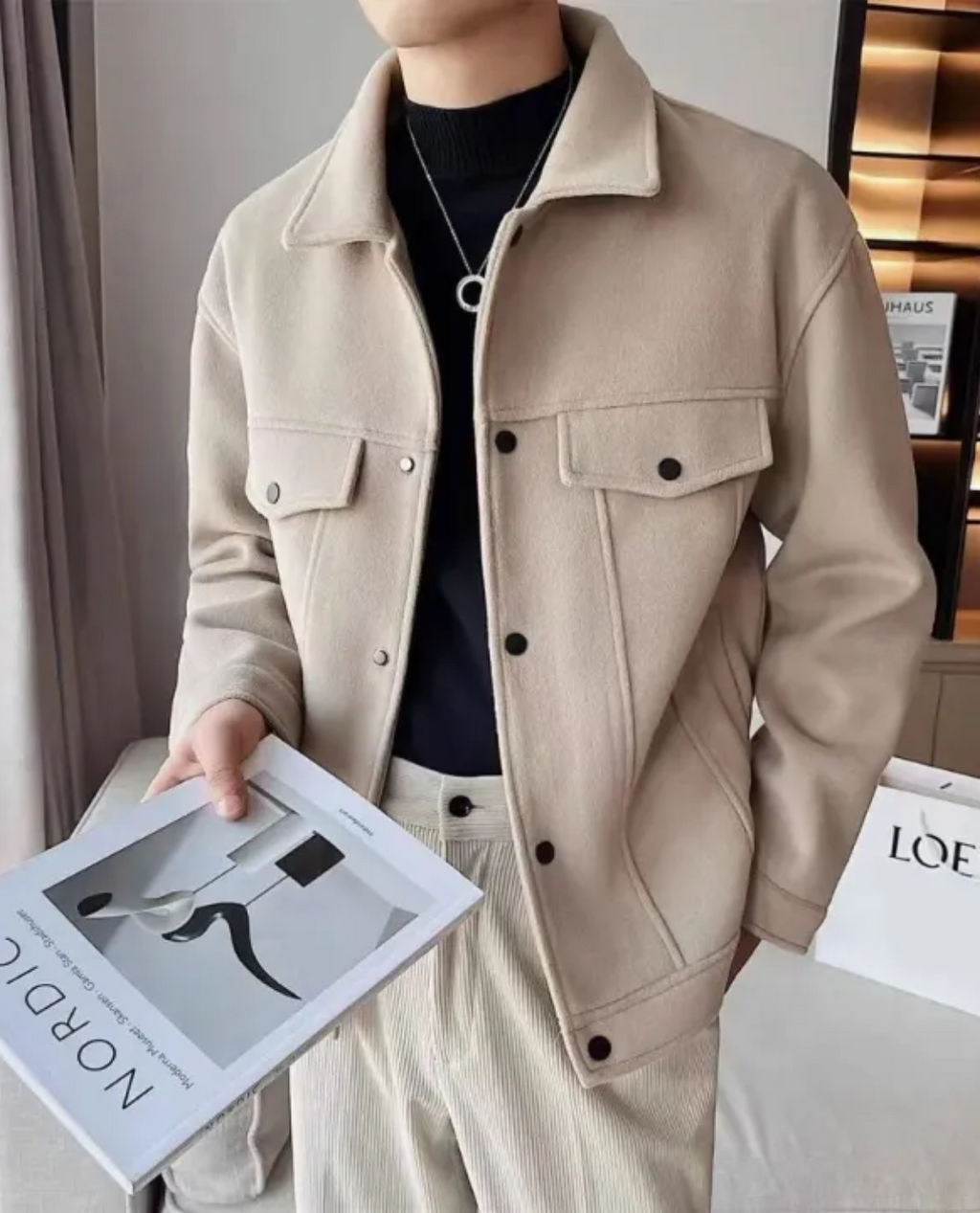 Men's Jacket with Tailored Fit and Functional Pockets - 3 - London-stylehouse.com