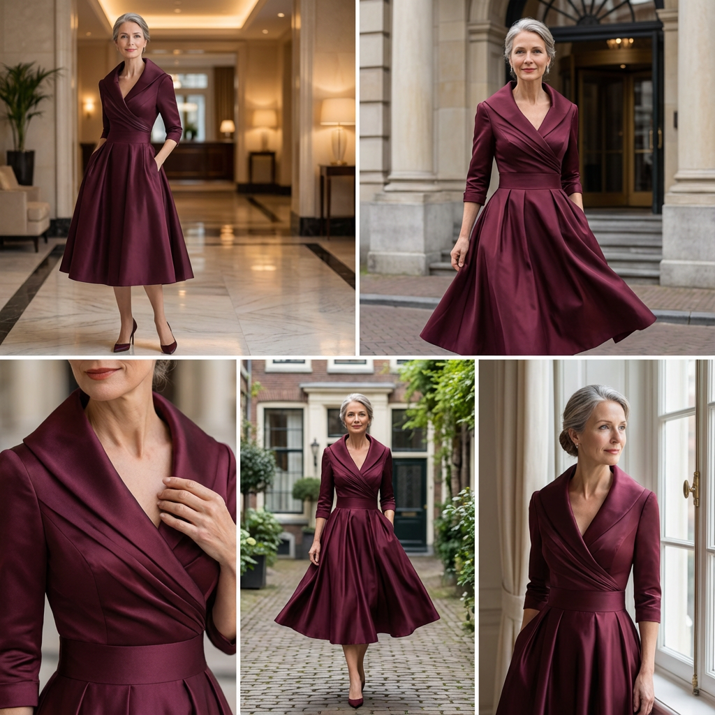 Evening Dress Women - Wrap Design with Flared Skirt - 1 - London-stylehouse.com