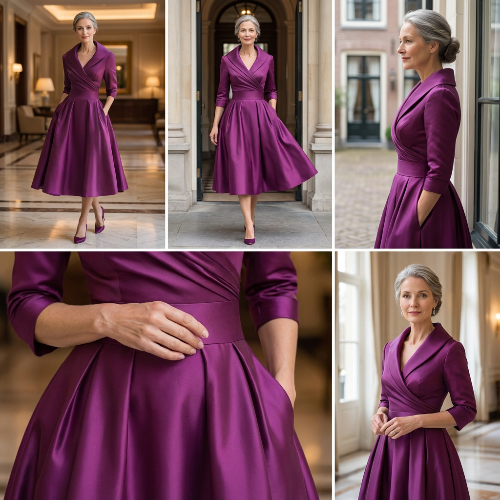 Evening Dress Women - Wrap Design with Flared Skirt - 3 - London-stylehouse.com