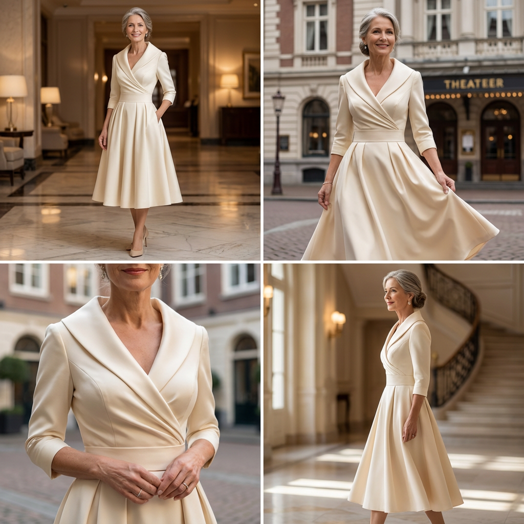 Evening Dress Women - Wrap Design with Flared Skirt - 4 - London-stylehouse.com