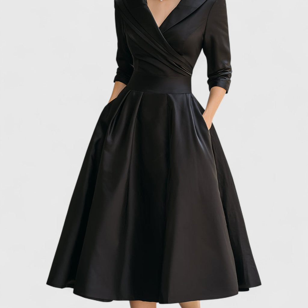 Evening Dress Women - Wrap Design with Flared Skirt - 6 - London-stylehouse.com