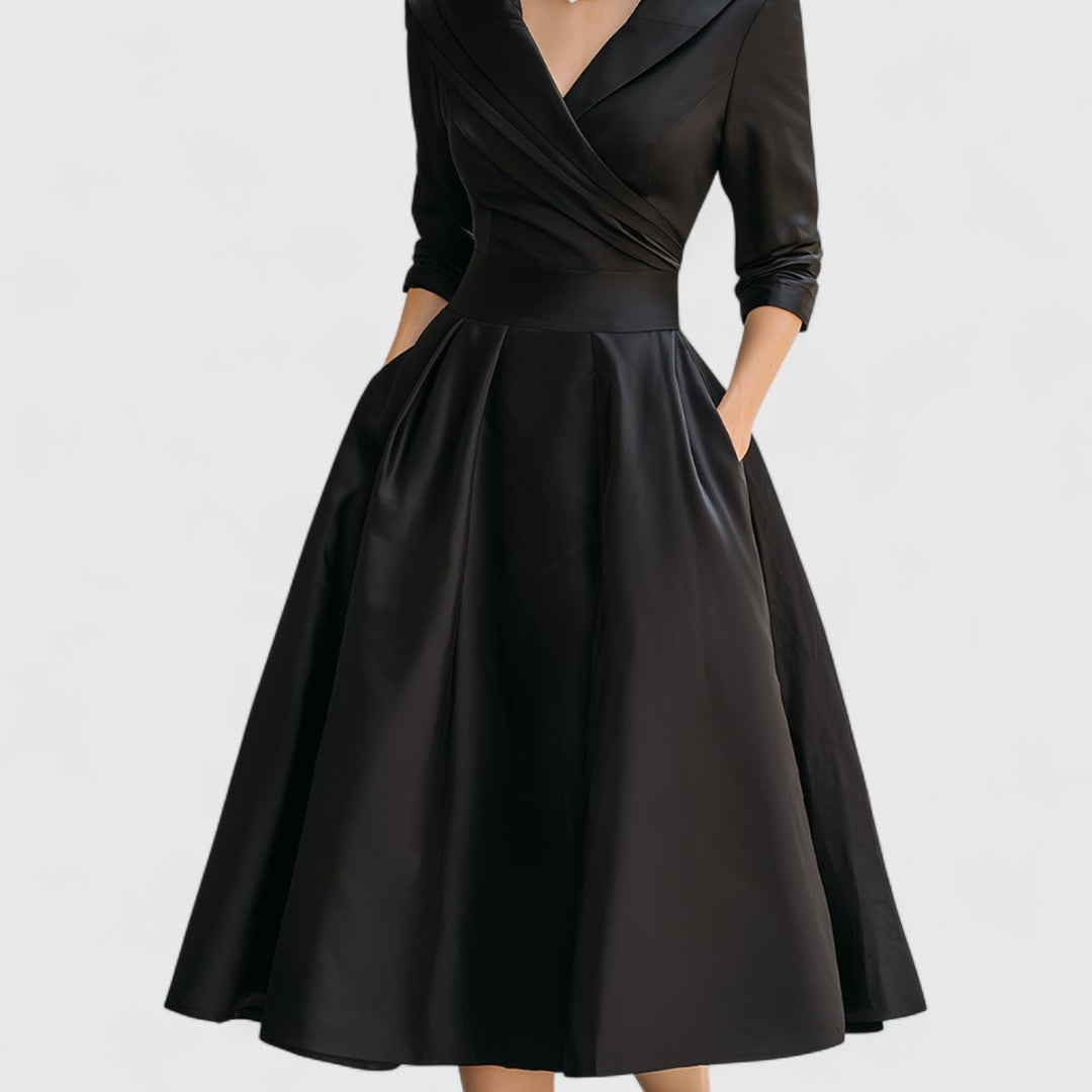 Evening Dress Women - Wrap Design with Flared Skirt - 6 - London-stylehouse.com
