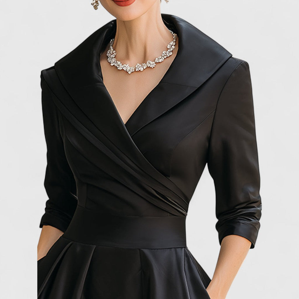 Evening Dress Women - Wrap Design with Flared Skirt - 7 - London-stylehouse.com