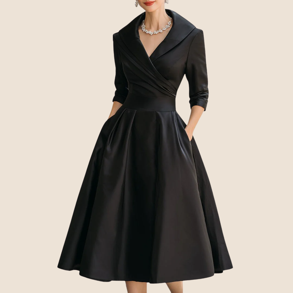 Evening Dress Women - Wrap Design with Flared Skirt - 8 - London-stylehouse.com