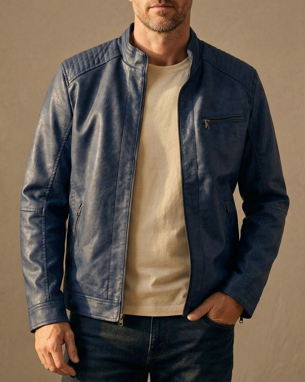 Men's Jacket with Standout Quilted Detailing and Zip Closure - 8 - London-stylehouse.com