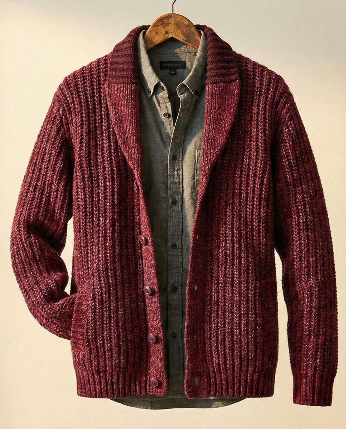 Cardigan Women's Relaxed Fit with Shawl Collar and Button Front - 1 - London-stylehouse.com