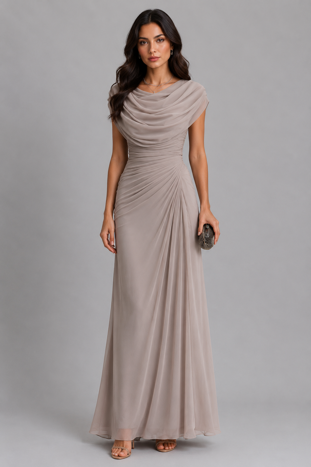 Evening Dress for Women with Draped Neckline and Flattering Fit - 4 - London-stylehouse.com