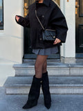 Oversized Women's Jacket with Button Detail and Pockets - 14 - London-stylehouse.com