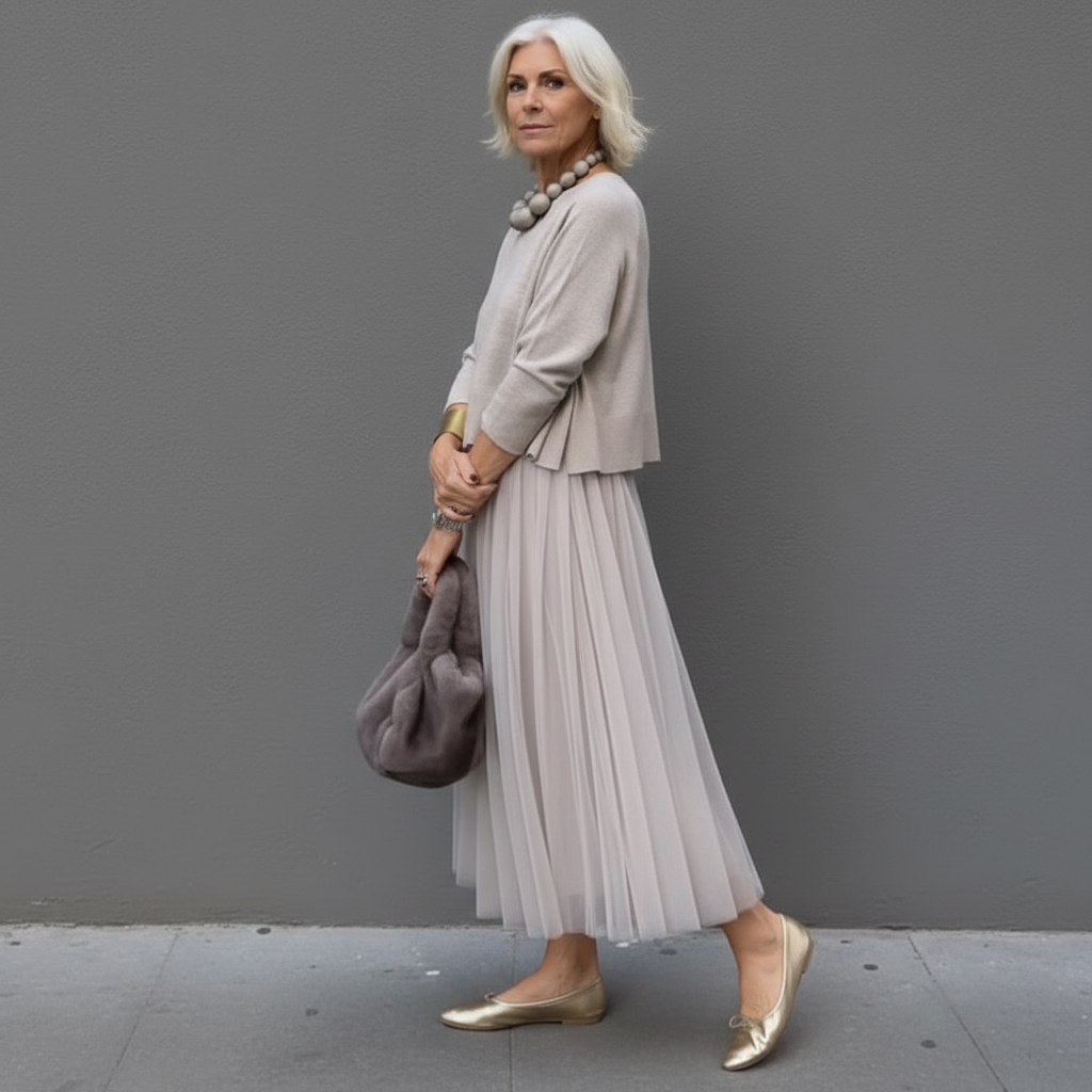 Maxi Dress Women's A-Line Cut with Pleated Skirt - 2 - London-stylehouse.com