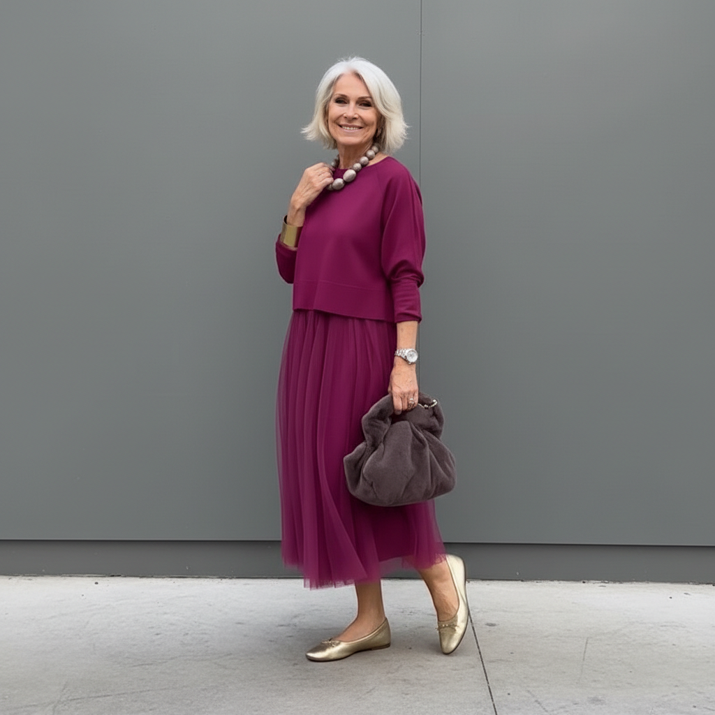 Maxi Dress Women's A-Line Cut with Pleated Skirt - 7 - London-stylehouse.com