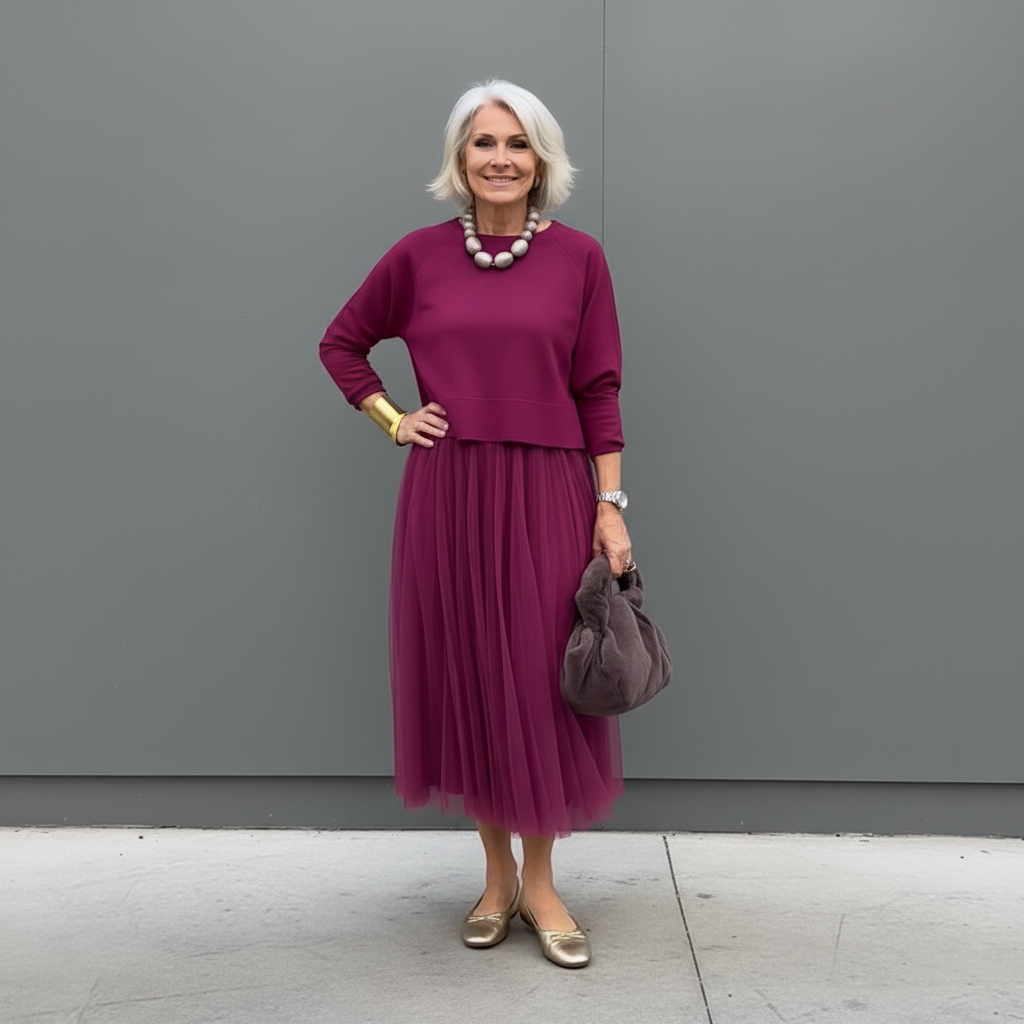 Maxi Dress Women's A-Line Cut with Pleated Skirt - 8 - London-stylehouse.com