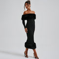 Off-Shoulder Evening Dress for Women with Flattering Fitted Silhouette - 1 - London-stylehouse.com