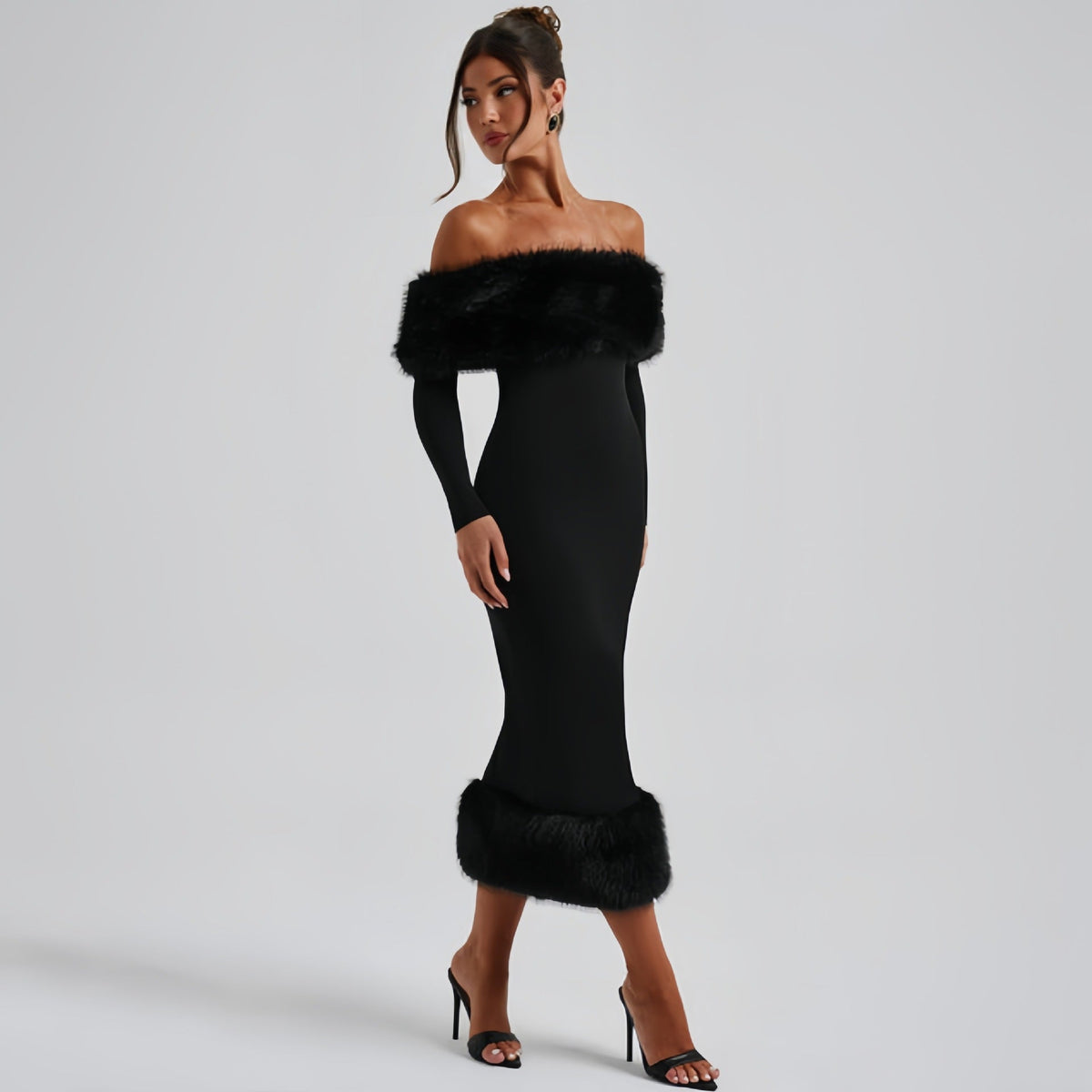 Off-Shoulder Evening Dress for Women with Flattering Fitted Silhouette - 1 - London-stylehouse.com