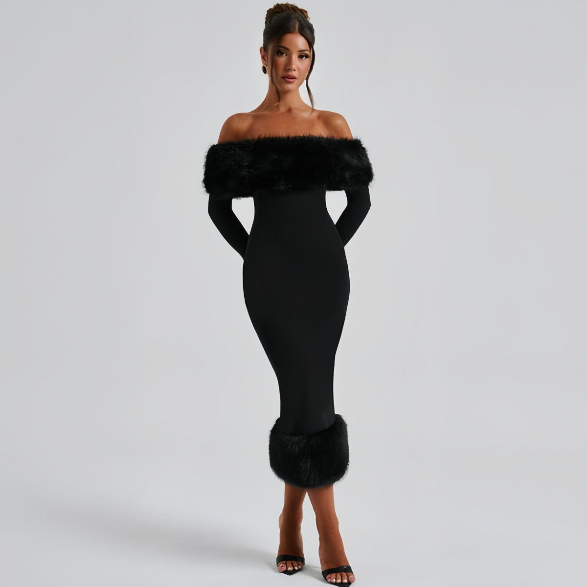 Off-Shoulder Evening Dress for Women with Flattering Fitted Silhouette - 4 - London-stylehouse.com