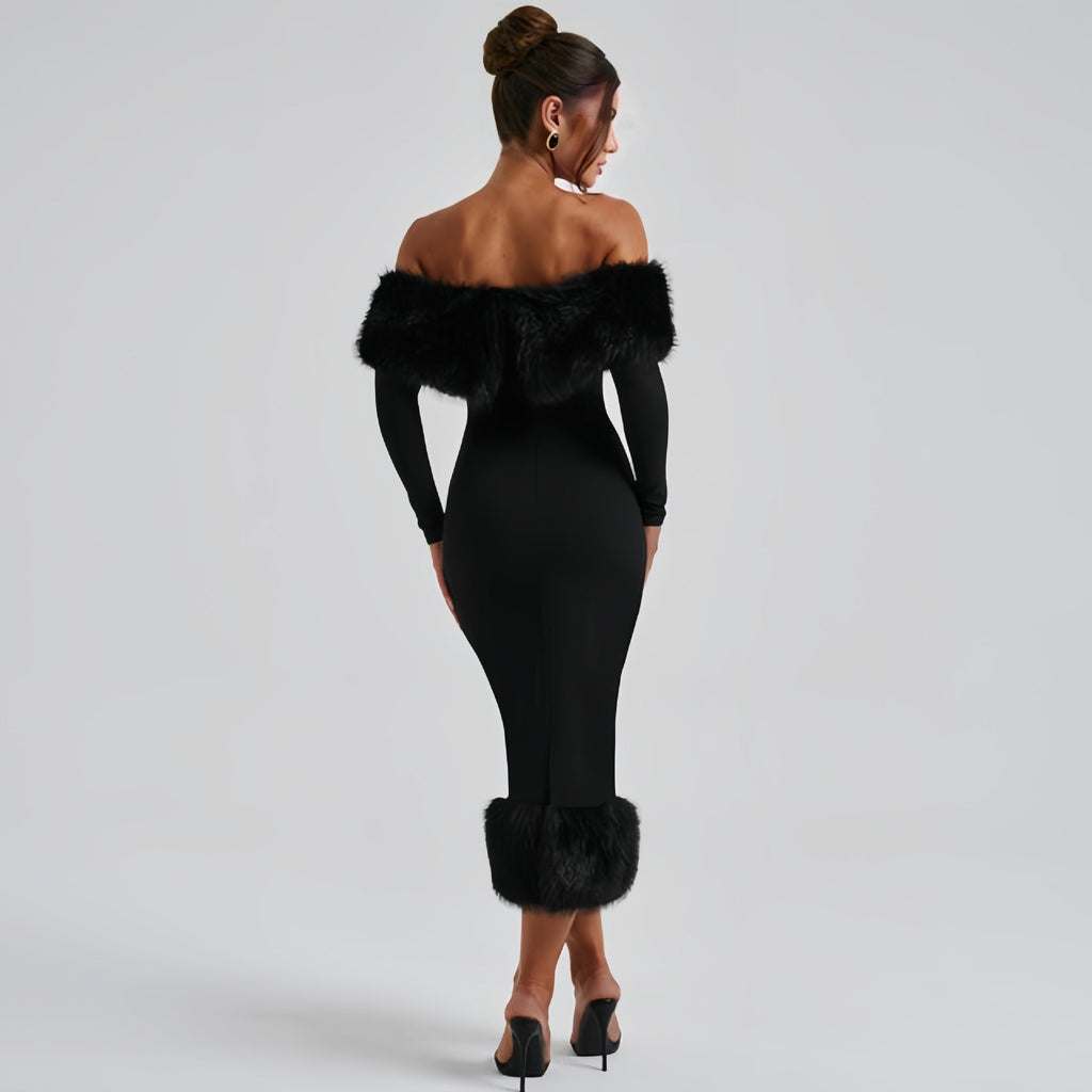 Off-Shoulder Evening Dress for Women with Flattering Fitted Silhouette - 5 - London-stylehouse.com