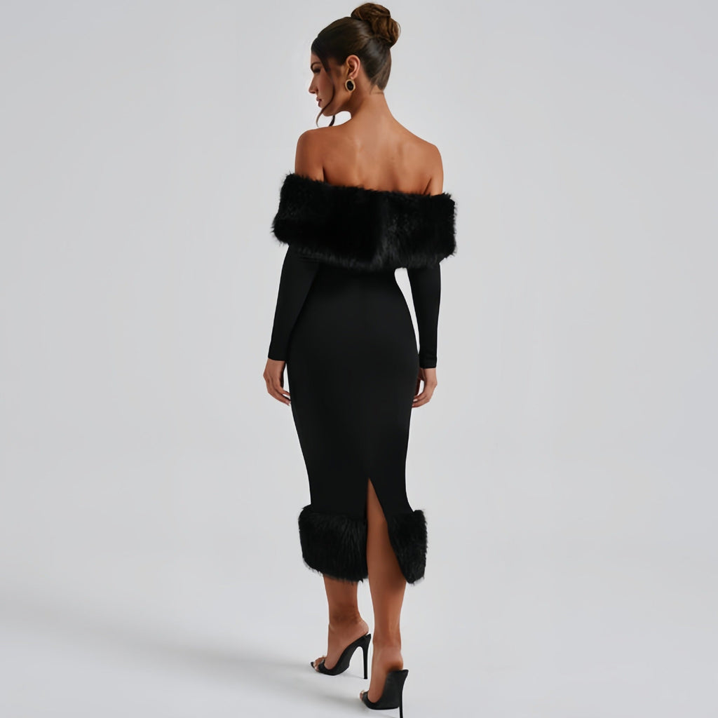 Off-Shoulder Evening Dress for Women with Flattering Fitted Silhouette - 6 - London-stylehouse.com