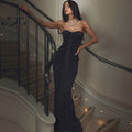 Maxi Dress Women's Strapless with Ruching for a Flattering Fit - 1 - London-stylehouse.com
