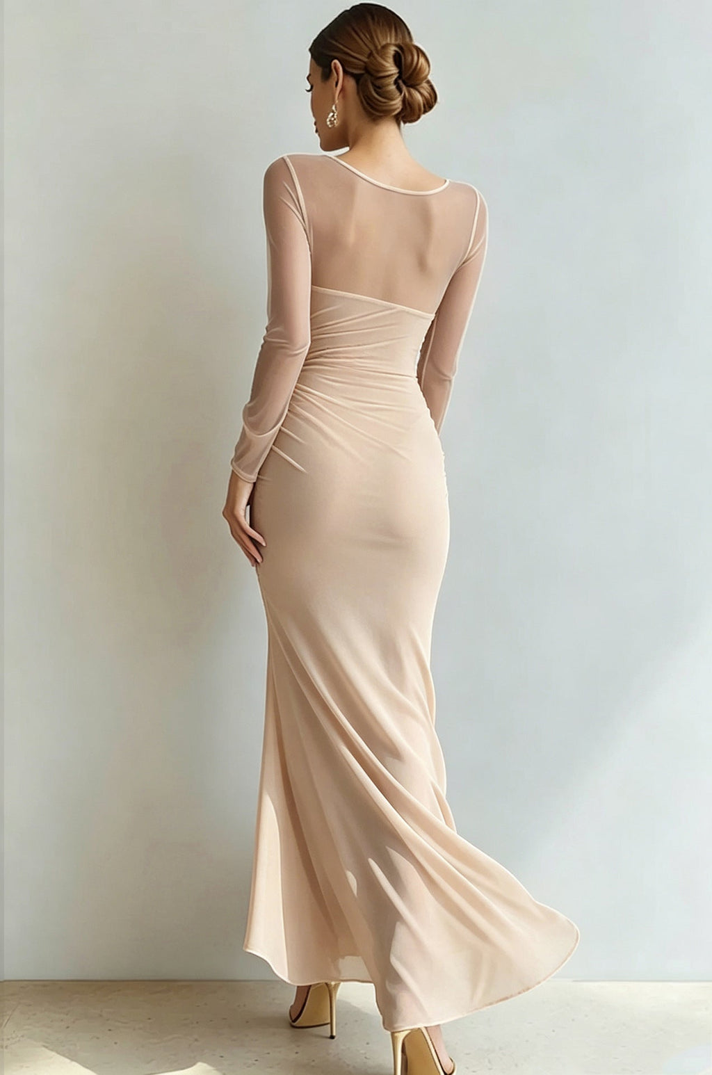 Evening Dress Women with Long Sleeves and Wrap Detail - 20 - London-stylehouse.com