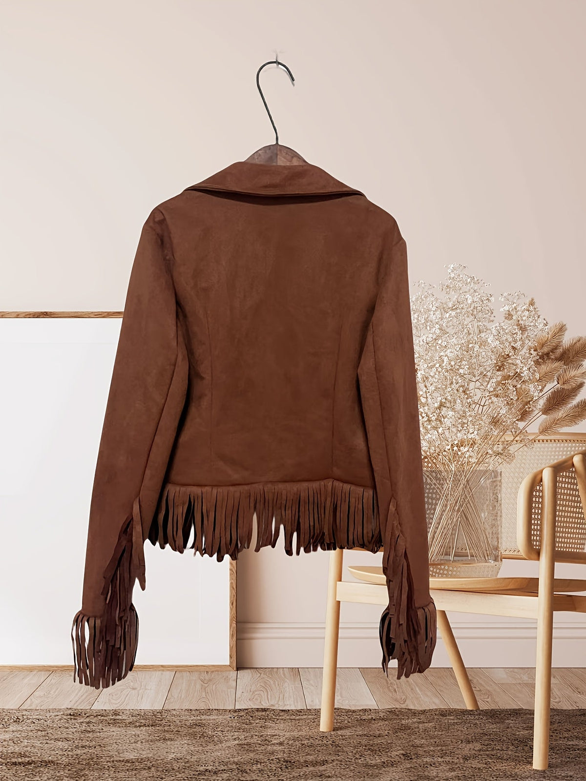 Fringe Jacket Women with Functional Zip Pockets - 2 - London-stylehouse.com