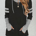 Hoodie for Women with Long Sleeves and Sporty Stripes - 1 - London-stylehouse.com