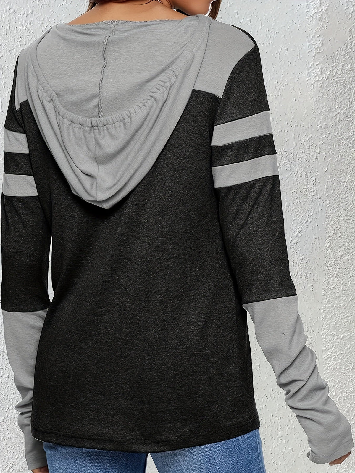 Hoodie for Women with Long Sleeves and Sporty Stripes - 3 - London-stylehouse.com