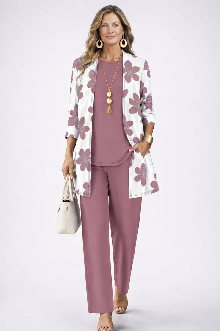 Two-Piece Women's Outfit with Long Jacket and Wide-Leg Trousers - 2 - London-stylehouse.com