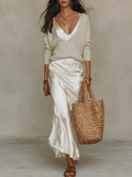 Maxi Dress Women's V-Neck with Flattering Wrap Design - 1 - London-stylehouse.com