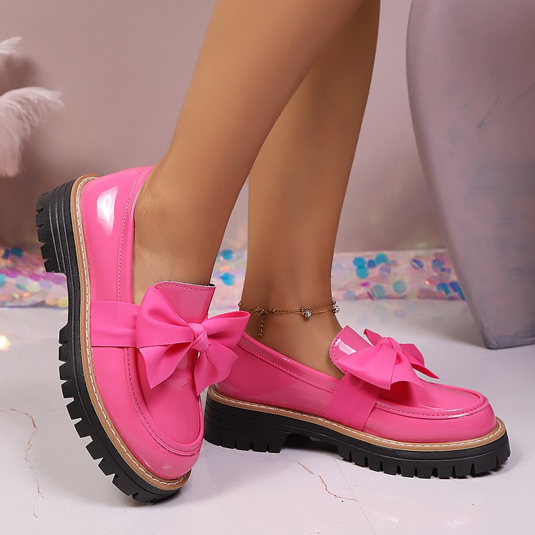 Women's Loafers with Chunky Sole and Bow Detail - 2 - London-stylehouse.com