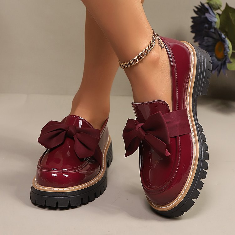 Women's Loafers with Chunky Sole and Bow Detail - 5 - London-stylehouse.com