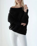 Casual Women's Oversized Off-Shoulder Jumper with Relaxed Fit - 1 - London-stylehouse.com