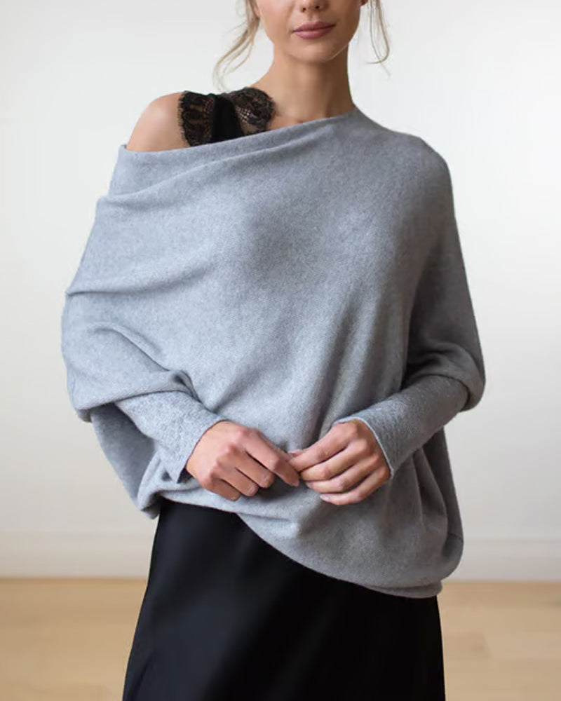 Casual Women's Oversized Off-Shoulder Jumper with Relaxed Fit - 6 - London-stylehouse.com