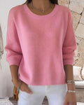 Chic Women's Pullover with Round Neckline and Long Sleeves - 1 - London-stylehouse.com