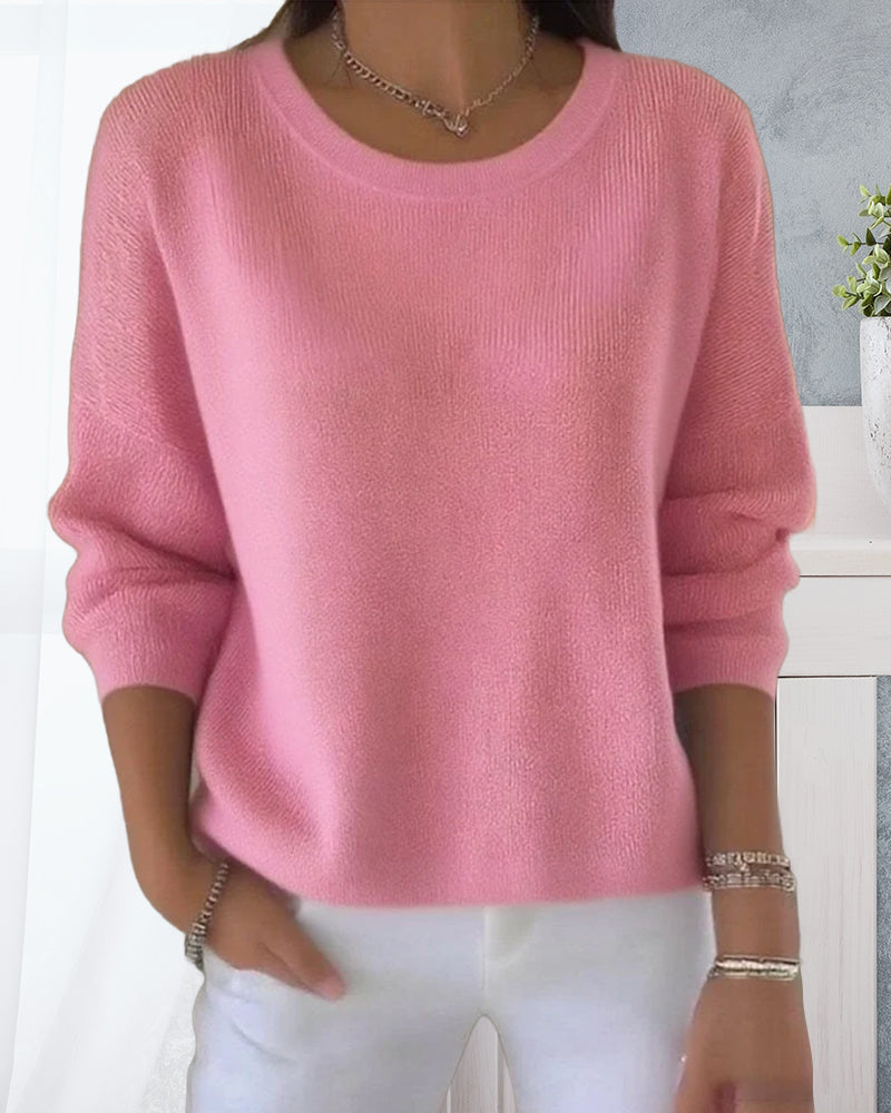 Chic Women's Pullover with Round Neckline and Long Sleeves - 4 - London-stylehouse.com