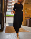 Maxi Dress Women Relaxed Fit with Long Sleeves and Pockets - 1 - London-stylehouse.com