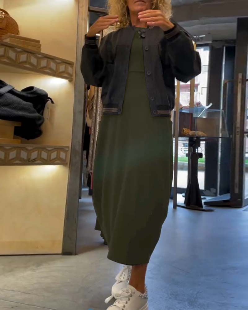 Maxi Dress Women Relaxed Fit with Long Sleeves and Pockets - 14 - London-stylehouse.com