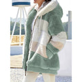 Women's Hooded Jacket with Colour Block Design and Zipper - 1 - London-stylehouse.com