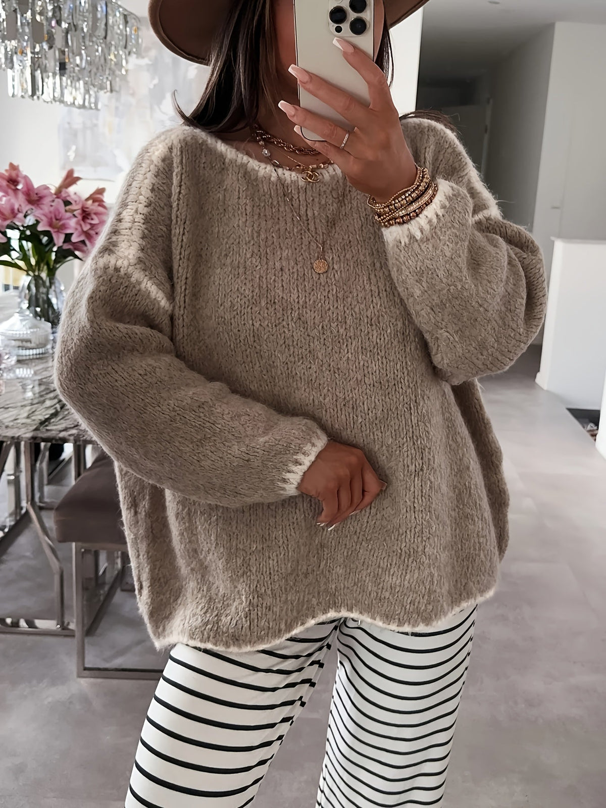 Casual Women's Pullover with Relaxed Fit and Boat Neck - 4 - London-stylehouse.com