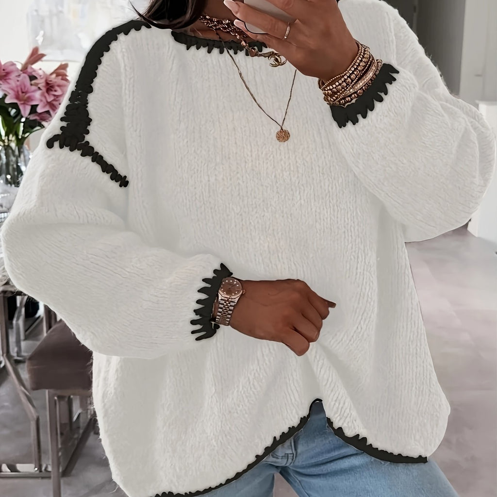 Casual Women's Pullover with Relaxed Fit and Boat Neck - 5 - London-stylehouse.com