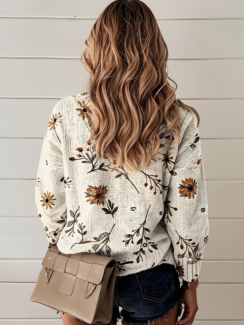 Women's V-Neck Floral Pullover with Relaxed Fit - 3 - London-stylehouse.com