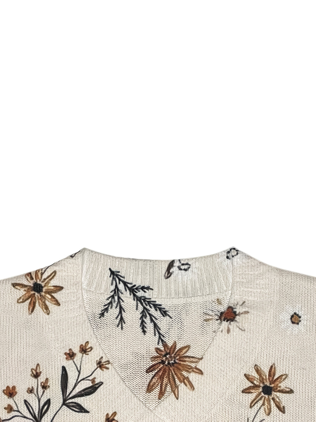 Women's V-Neck Floral Pullover with Relaxed Fit - 6 - London-stylehouse.com