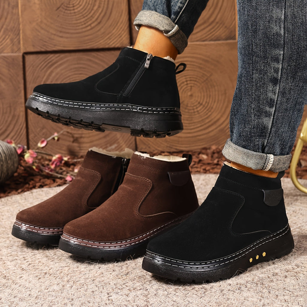 Women's Ankle Boots with Side Zip and Warm Lining - 7 - London-stylehouse.com