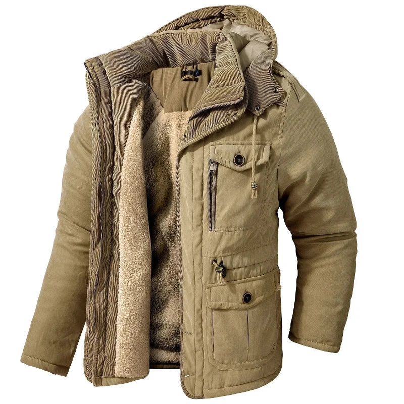 Women's Coat with Hood and Multiple Pockets - 1 - London-stylehouse.com