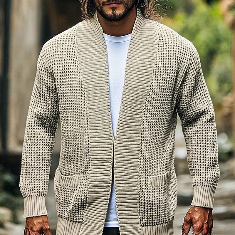 Cardigan for Men with Open Front and Pockets - 1 - London-stylehouse.com