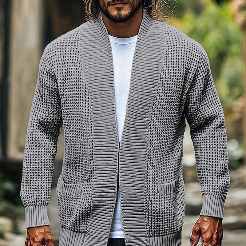 Cardigan for Men with Open Front and Pockets - 2 - London-stylehouse.com