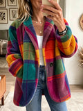 Check Jacket for Women with Relaxed Fit and Colourful Pattern - 1 - London-stylehouse.com
